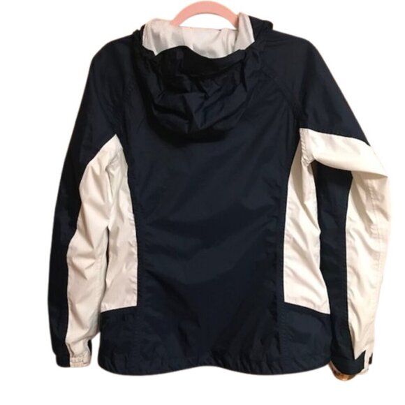 Columbia Omni Tech Women’s Navy & White Full Zip Hooded Waterproof Jacket Medium - Picture 3 of 6